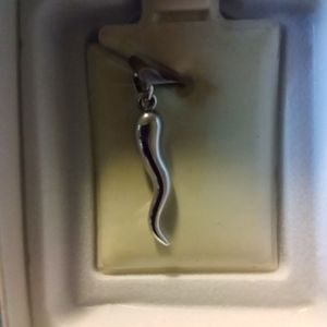 Italian horn 10k white gold new in box